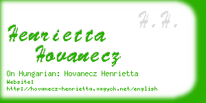henrietta hovanecz business card
